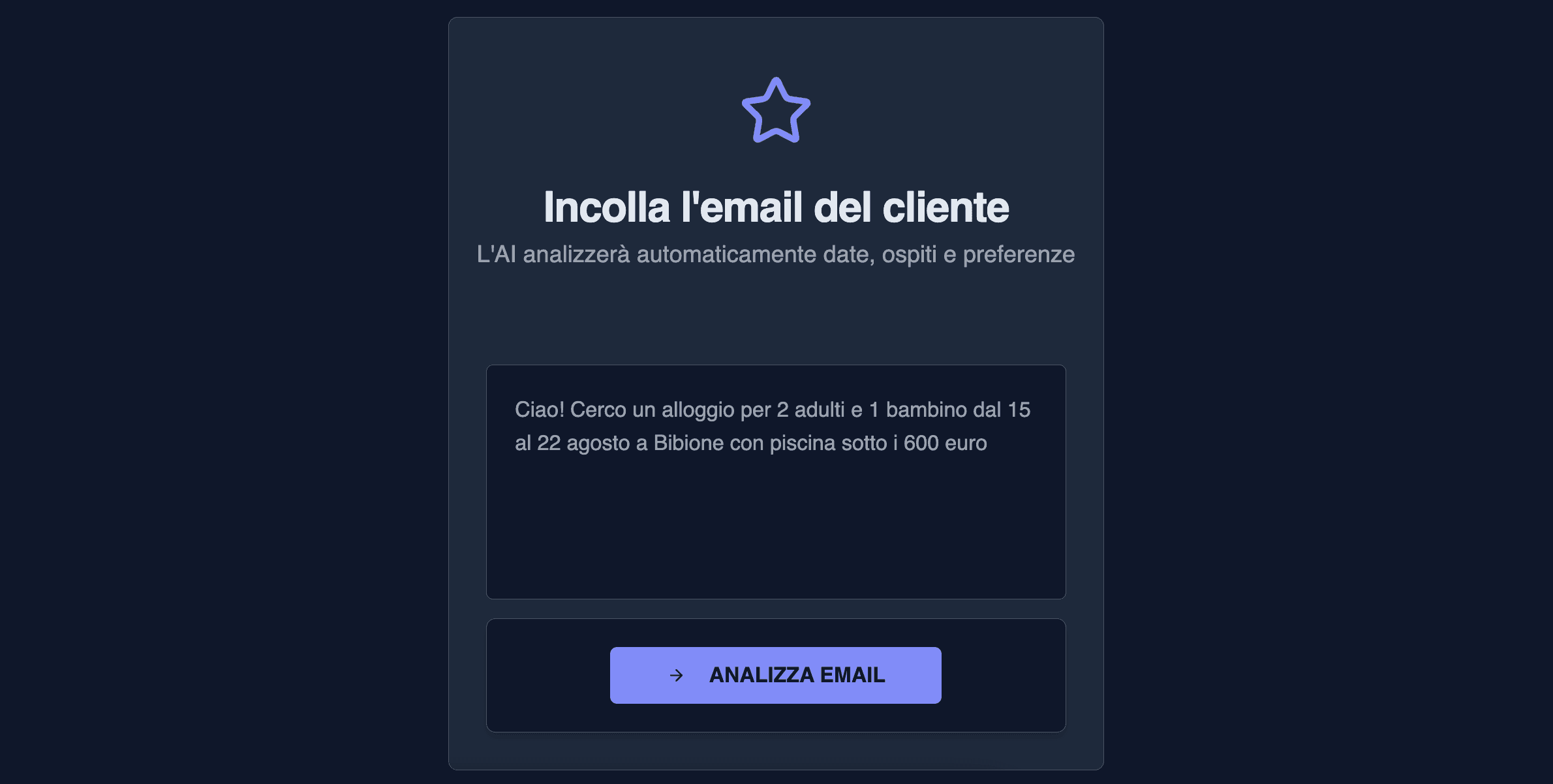 Analisi email cliente